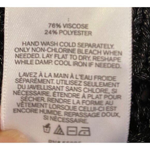 Express Black Sparkly Open Knit Crochet Sleeveless Top XL - Picture 4 of 7